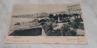 cartolina messina marina vista del giardino a mare