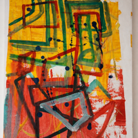 Quadro opera arte colori vivaci