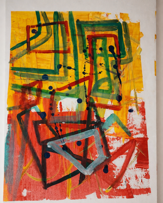 Quadro opera arte colori vivaci