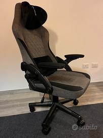 Sedia gaming Warblade tessuto grigio con cuscini