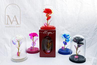 Rosa in campana di vetro festa della mamma