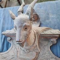 Scultura legno cimasa cimosa in noce inizio 800