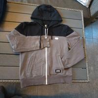 Felpa Errea bicolore nero e grigio talpa T 12 anni