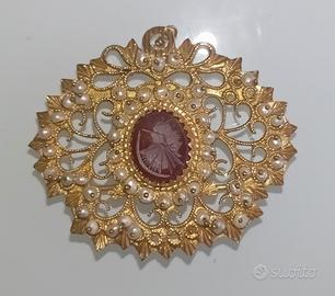spilla sarda in filigrana d oro 