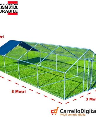 Recinto per Galline 3x8 m x h 2 m – 24 mq - blu