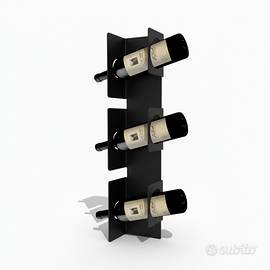 Portabottiglie Acciaio 20Px13lx60H cm nero vino