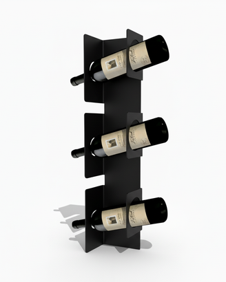 Portabottiglie Acciaio 20Px13lx60H cm nero vino