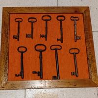 Antiche chiavi cornice legno quadro key