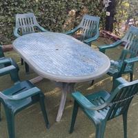 TAVOLO 6 SEDIE DA GIARDINO TERRAZZO ESTERNO