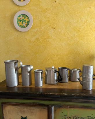 7 pezzi vintage in alluminio