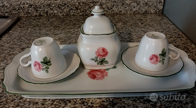 Set per caffè per due con zuccheriera e vassoio