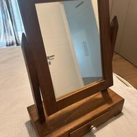 Specchiera in legno con cassettino – Stile rustico