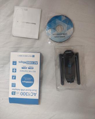 Adattatore Chiavetta USB Wi-Fi 5 AC1300 Dual Band 