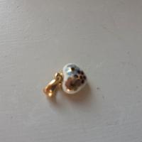 Cuore oro giallo 750 smalto fiori