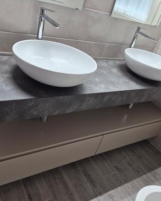 Mobile sospeso doppio lavabo bagno 170 cm x 51 cm
