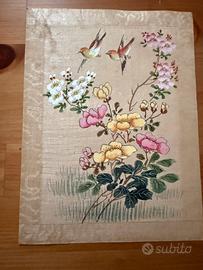 Trittico di Xilografie Cinesi "Uccelli e Fiori" -