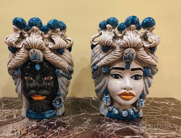 teste di moro di ceramica Caltagirone 33x30