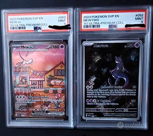 Mew e Mewtwo promo sequenziali 151 psa 9 eng
