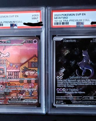 Mew e Mewtwo promo sequenziali 151 psa 9 eng