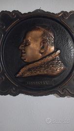 piatto decorativo in ottone Papa Giovanni XXIII 