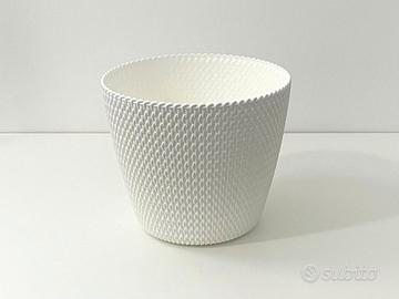 Vaso di plastica bianco D26 come nuovo