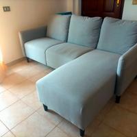 Divano a 3 posti, con chaise-longue grigio chiaro