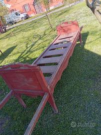 antica portantina in legno 