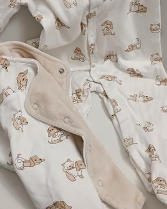 tutina con piedini con giacchetta double face 