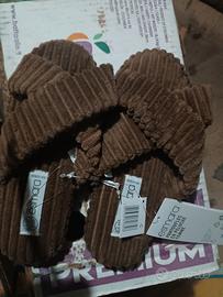 ciabatte in velluto incrociate marrone