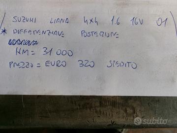 Differenziale posteriore suzuki liana 4x4 1.6 16v