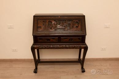Scrittoio Cinese a Ribalta Intagliato - Vintage