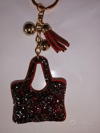 Portachiavi borsetta vintage con strass
