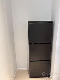 Scarpiera ikea legno scuro 3 compartimenti