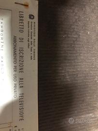 Libretto di iscrizione alla televisione