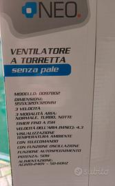 ventilatore a colonna con telecomando e luce