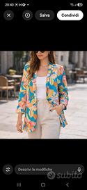 completo donna lino floreale estivo blazer giacca