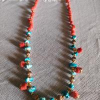 Collana di corallo e turchese 