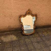 Specchiera in legno dorato