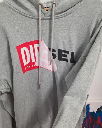 felpa diesel con tasche e cappuccio 