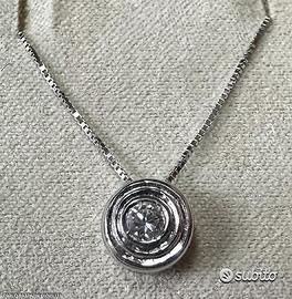 COLLANA PUNTO LUCE ORO 18kt. E DIAMANTE ct. 0,13