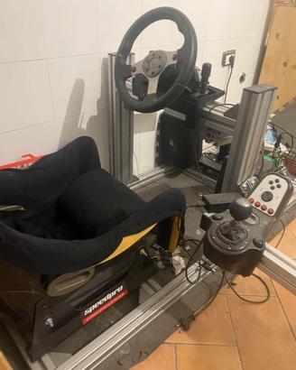 Postazione simracing in alluminio+ sedile sabelt
