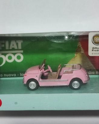 FIAT 500 modellino scala 1/43 da collezione rosa