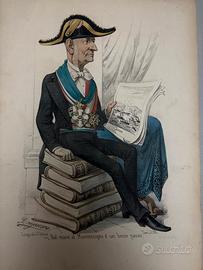 Antica caricatura GIOVANNI VACCA Antonio Manganaro