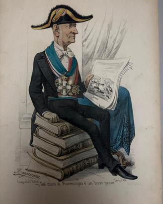 Antica caricatura GIOVANNI VACCA Antonio Manganaro