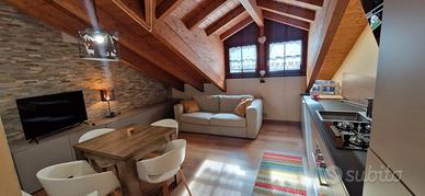 Mansarda bilocale travi a vista