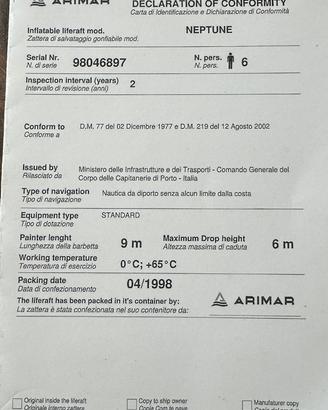 Zattera arimar