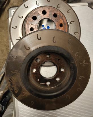 Coppia Dischi freno pieno Goffati neri adatti Fiat