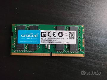 RAM 16GB Crucial DDR4 2400MHz SODIMM Laptop