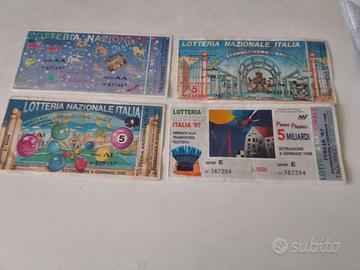 4 BIGLIETTI LOTTERIA ITALIA CON TAGLIANDO ANNI '90