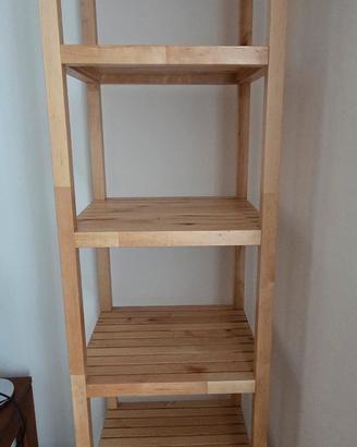 Scaffale Ikea Muskan in legno massiccio 